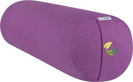 Yoga Bolster Rond - Ecoyogi – 60 x 20 cm – 3,9 kg - Lavendel – Eco katoen - GOTS gecertificeerd - Yoga rol van Ecoyogi