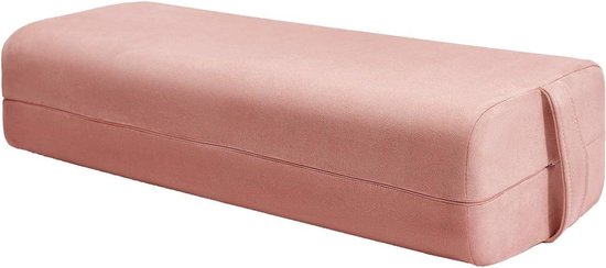 Yoga bolster veerkrachtig kussen - comfortabel meditatiekussen van gemengde dichtheid met een machine wasbaar kussensloop van suède en handvat yoga block wood van Lotuscrafts