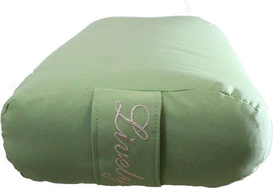 Yoga Bolster - Yoga kussens - meditatie kussen - Groen - rechthoek- Plat van Happy Goods