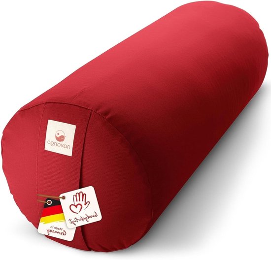 Yoga Bolster - Yoga Roll - Yoga Oefenen - Handgemaakt in Duitsland - 64 x 24 cm - Bordeaux