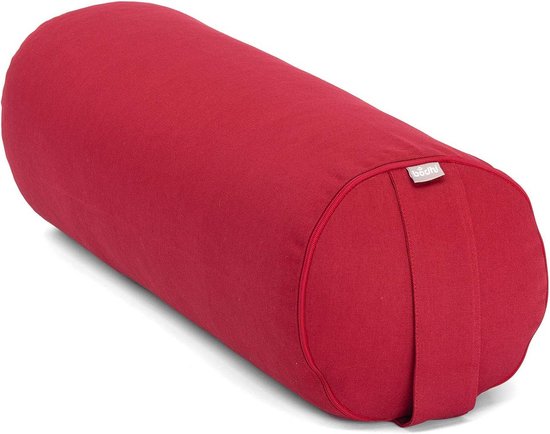 Yoga Bolster - Yogarol Kussen - Restoratieve Yoga - Kapok Vulling - 65 x 22 cm - Bordeaux