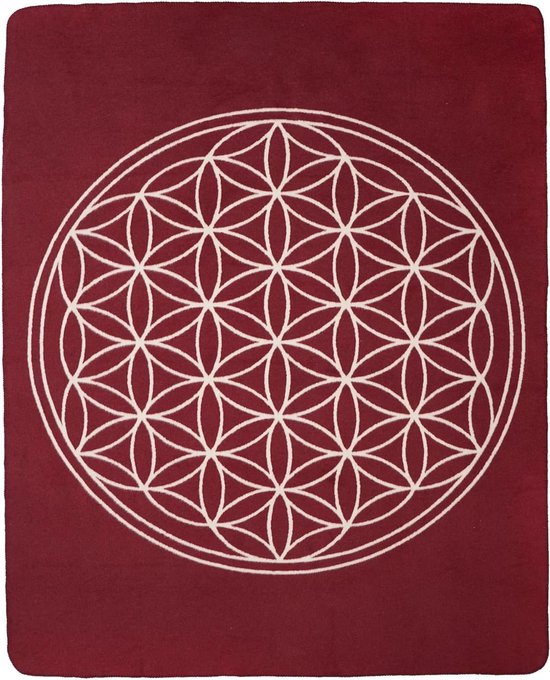 Yoga Deken - Meditatie Deken - Ontspanning en Training - Omkeerbaar 2-in-1 - 150 x 200 cm - Bordeaux Naturel
