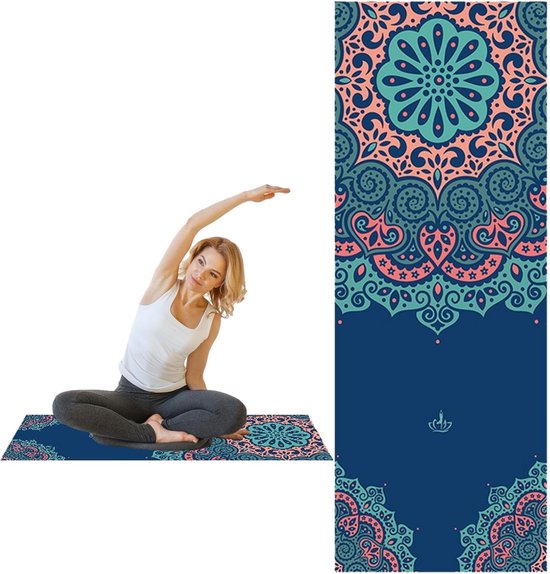 Yoga Handdoek - Anti-slip Doek - Zweet Absorberen - Sneldrogend Materiaal - 185 x 64 cm van Merkloos