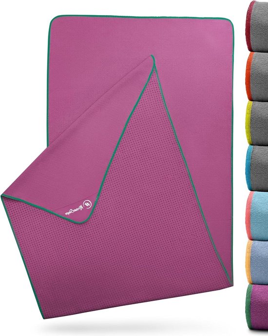 Yoga handdoek met antislip noppen voor hot yoga - hygiënisch yoga doek voor yoga mat - 185 x 63 cm yoga handdoek antislip van Zenpura