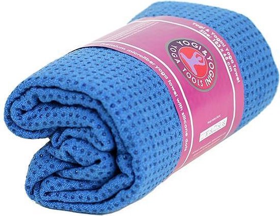 Yoga handdoek siliconen antislip blauw (183x65 cm) van Merkloos