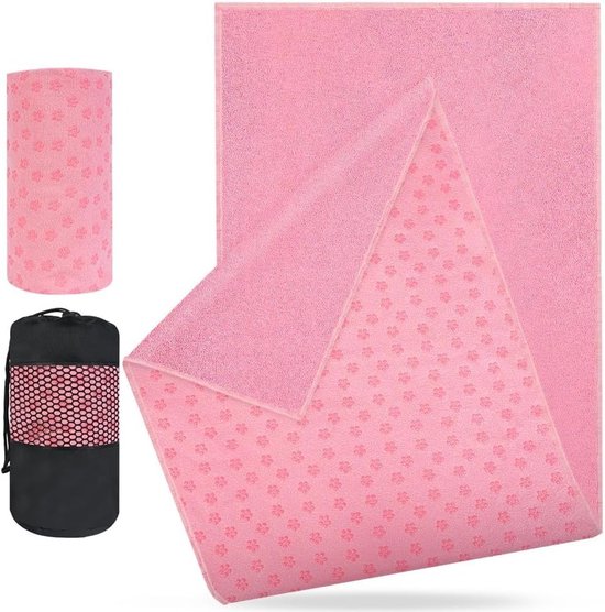 Yoga Handdoek voor Yogamat, Antislip en Sneldrogend, Roze Kleur voor Comfortabele Oefeningen van Merkloos