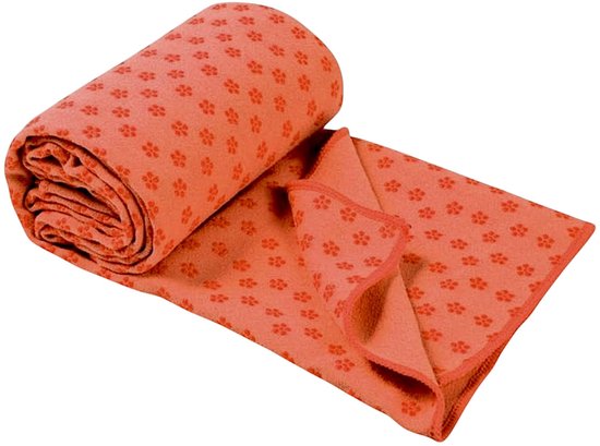 Yoga handdoek yogadeken, antislip, sneldrogend, 180 x 60 cm (oranje), XXL deken voor sport, strand, picknick en reizen, van microvezel, doek, pilates, fitness en picknickdeken, yogamat, strandlaken