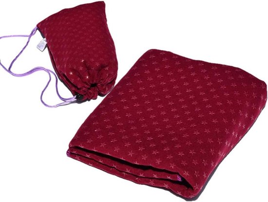 Yoga Handdoek - Yogamat Deken - Yoga Oefeningen - Antislip Oppervlak - 183 x 63 cm - Bordeauxrood