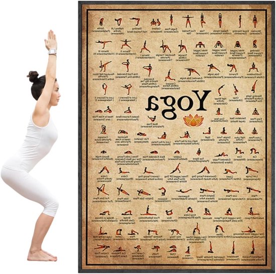 Yoga Houdingen Poster - Yogaposes Lichaamstraining - Thuis Oefenen - Visuele Begeleiding - 30x40cm - Niet gespecificeerd