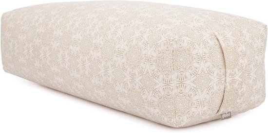 Yoga Hulpmiddel - Ondersteunend Kussen - Ontspannende Houdingen - Wasbare Katoenen Hoes - 60 x 25 x 17 cm - Ecru
