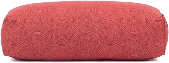 Yoga Hulpmiddel - Steun Kussen - Ontspanningsoefeningen - Afneembare hoes - 60x25x17 cm - Donkerrood