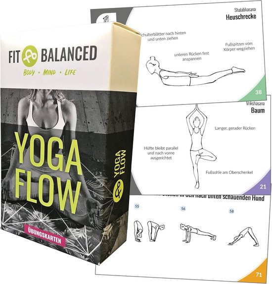 Yoga kaarten met 60 oefeningen, introductiecursussen, meditatie en ademhaling, voor beginners en gevorderden