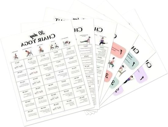 Yoga Kaarten Set - Oefengids - Flexibiliteit Vergroten - Beginner Vriendelijk - 6 Stuks - Meerdere Kleuren