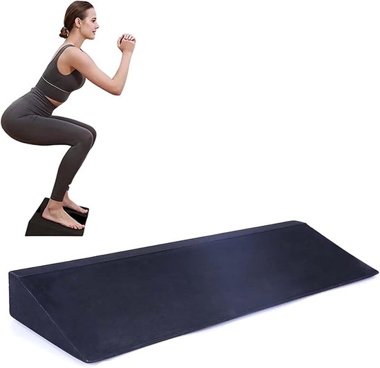Yoga Kleding - Squat Wedge - Oefening Verdiepen - Duurzaam EVA Schuim - XL 50x15x5cm - Zwart