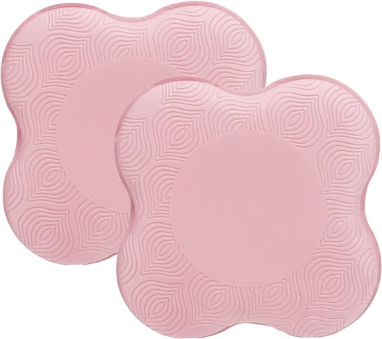 Yoga Knie Kussen - Set Van 2 - Kniemat - Sportmat - PU - Yoga Kniebeschermer Mat - Knee Pads - Ondersteunende Schuimmat - Extra Dik - Waterdicht - Voor Knieën Ellebogen Polsen - 20×20×2cm - Roze