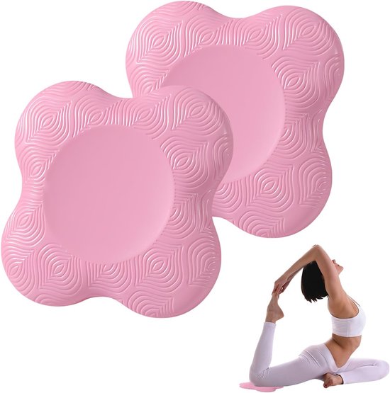 Yoga Knie Kussens - 2 Stuks - Antislip Yoga Kniebeschermer Mat - Slijtvast Sport Balans Kussen - Yogamatten - Kniebeschermers - Sportmat - Ondersteuning - Fitness - Voor knieën, ellebogen, polsen, handen en hoofd - 20.3*20.3cm - Zwart