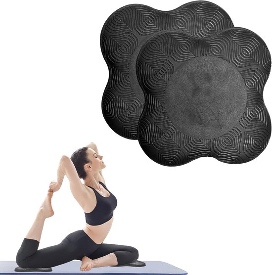 Yoga Knie Kussens - 2 Stuks - Yoga Kniebeschermer Mat - Sport Balans Kussen - Antislip Yogamatten - Kussen - Knee Pads - Kniestukken - Antislip Yoga Kniekussen - Kniebeschermers - Kniemat - Fitness - Geschikt voor Yoga, Fitness, Pilates - Zwart van Merkloos
