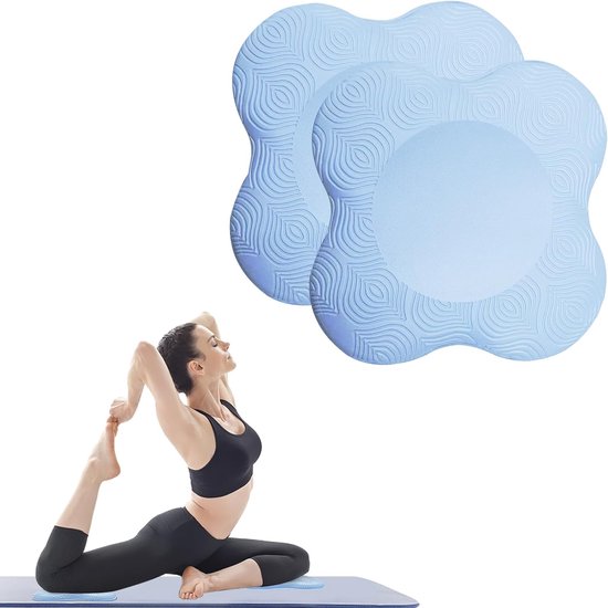 Yoga Knie Kussens - Set Van 2 Stuks - Yoga Kniebeschermer Mat - Sport Balans Kussen - Antislip Yogamatten - Knee Pads - Antislip Yoga Kniekussen - Kniemat - Fitness - Geschikt voor Yoga, Fitness, Pilates - Blauw van Merkloos