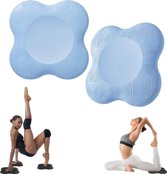 Yoga Knie Kussens - Set Van 2 Stuks - Yoga Kniebeschermer Mat - Sport Balans Kussen - Antislip Yogamatten - Kussen - Knee Pads - Kniestukken - Kniebeschermers - Kniemat - Sportmat - Fitness - Ondersteuning Van KnieëN, Polsen En Ellebogen - Blauw van FlinQ