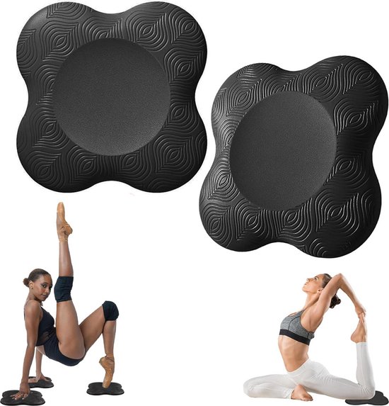 Yoga Knie Kussens - Set Van 2 Stuks - Yoga Kniebeschermer Mat - Sport Balans Kussen - Antislip Yogamatten - Kussen - Knee Pads - Kniestukken - Kniebeschermers - Kniemat - Sportmat - Fitness - Ondersteuning Van KnieëN, Polsen En Ellebogen - Zwart van $