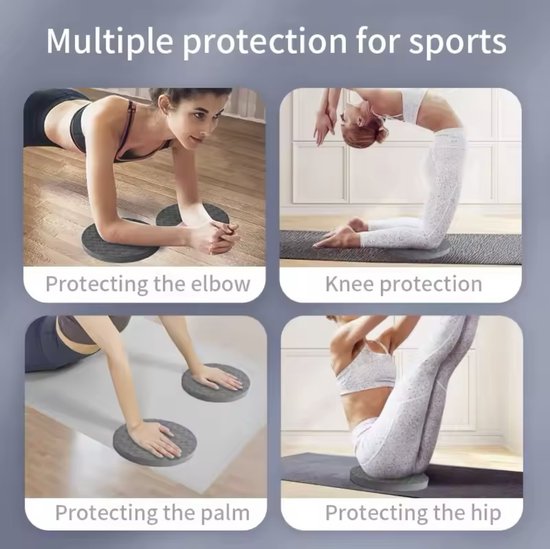 Yoga Kniebeschermer - Oefen pads - Plank pads - Anti Slip pad - Space grey - Pilates pads - Handig mee te nemen - van $