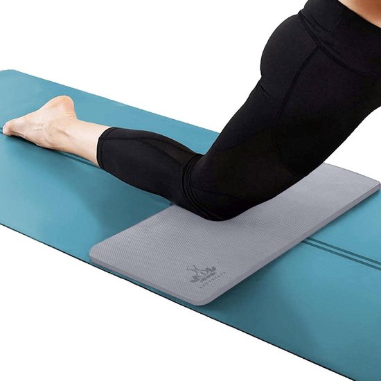 Yoga Kniebeschermers - Kniekussen - Oefeningen op de vloer - Milieuvriendelijk TPE - 66 x 25 cm - Donkergrijs