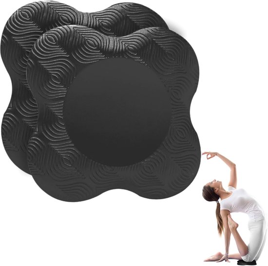 Yoga Kniebeschermers - Yogamat - Yoga - Sport Balans Kussen - 2 Stuks - Antislip - Slijtvast - Voor Handen Polsen Elleboogen - Zwart van Merkloos