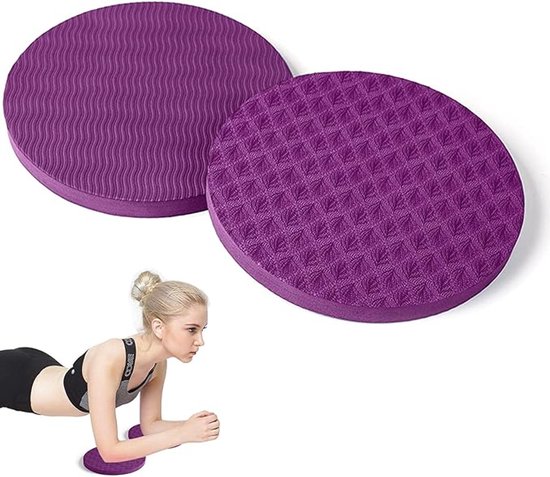 Yoga kniebeschermers - Yogamatten - schuimmateriaal - Sport Balans Kussen - Antislip - voor dames multifunctionele yoga kniebeschermer - 2 stuks -Paars van Merkloos