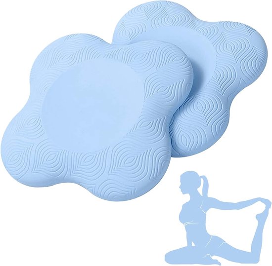 Yoga Kniekussen - Pilates Pad Fitness Kussen - Comfortabel Trainen - Extra Dik Schuim - 20 x 20 cm - Lichtblauw
