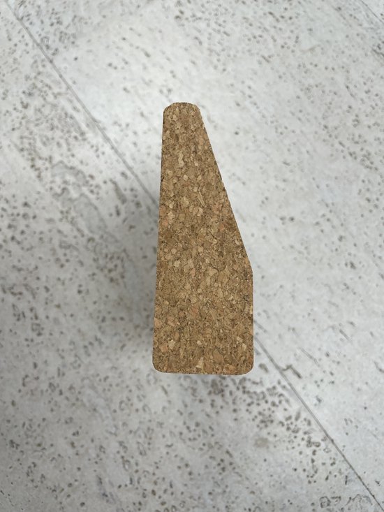 Yoga kurken steunblokken wigvorm set van 2 stuks - kurk en Co - 10 x 9 x 3 cm van Merkloos