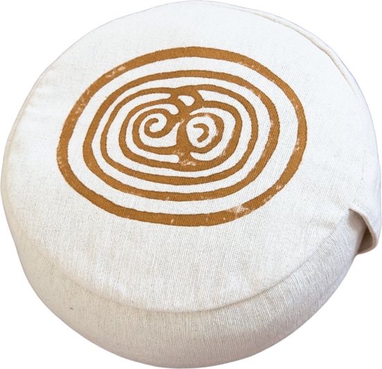 Yoga Kussen | Labyrinth | Blockprint | Off White van Yogi & Yogini