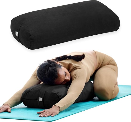 Yoga Kussen - Meditatie Kussen - Ontspanning Oefenen - Natuurlijke Katoenvulling - 1 Stuk - Zwart