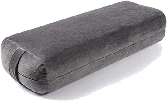 Yoga Kussen - Ondersteunend Bolster - Ontspanning en Training - Machine Wasbare Hoes - 68x26x13 cm - Grijs