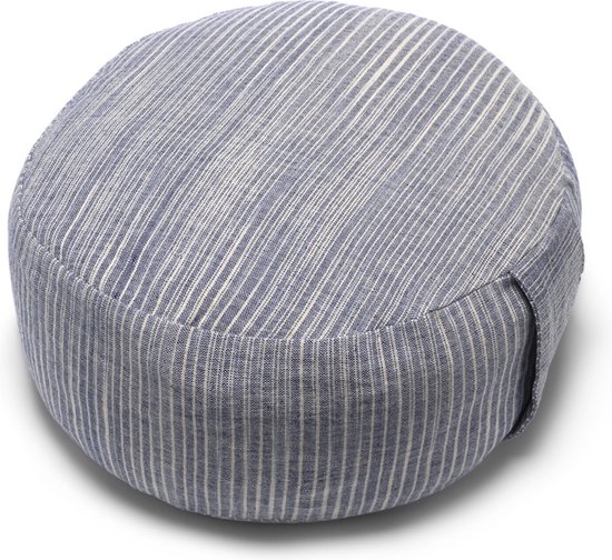 Yoga Kussen | Space Dye | Blauw-Wit | Boekweitvulling van Hoogwaardig.