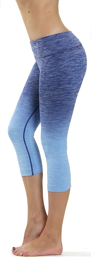 Yoga legging - compressie met hoge taille CAPRI OMBRE Donkerblauw S van Domyos