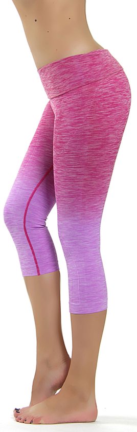 Yoga legging - compressie met hoge taille CAPRI Ombre Fuchsia S van Ombre.