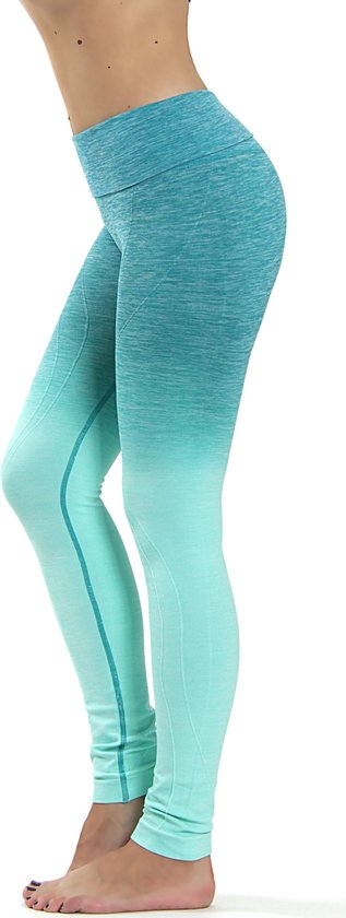 Yoga legging - compressie met hoge taille OMBRE AQUA M van Merkloos