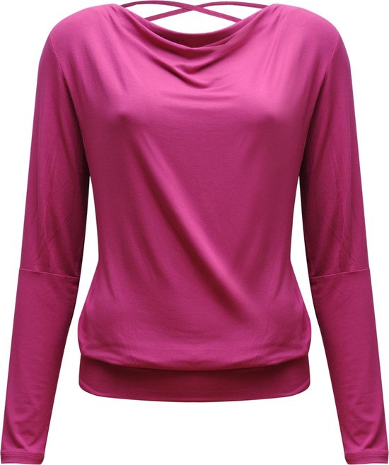 Yoga-longsleeve vloeiende shakti "ala" - framboos XL Loungewear shirt YOGISTAR van Craft