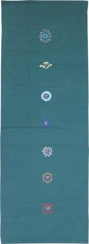 Yoga-Mad - Katoenen Yoga Deken - Chakra - Groen van Yoga-Mad