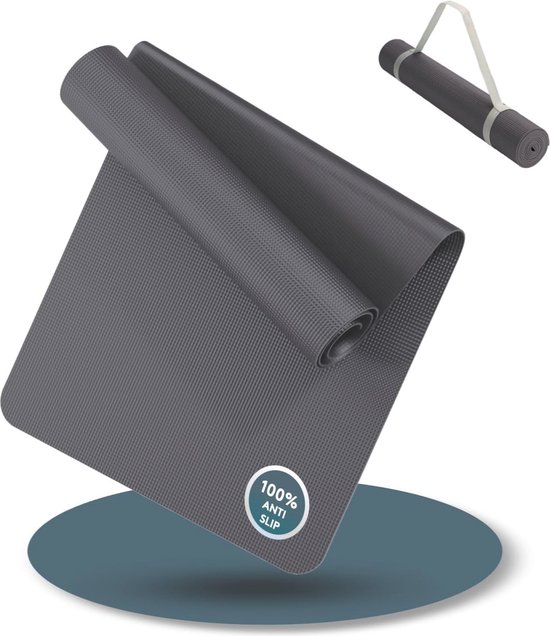 Yoga Mat 180x60cm | Antislip Fitnessmat en Gymnastiekmat met Draagriem