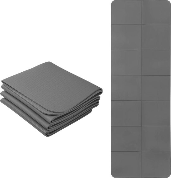 Yoga mat 5 mm antislip pilates-mat opvouwbaar met tas fitnessmat TPE 183 x 61 cm van Avento