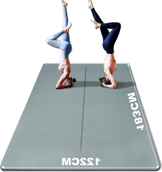 Yoga mat antislip XXL 183 x 122 cm - grote yogamat - 8 mm extra dik - sportmat fitnessmat - antislip TPE-gymnastiekmat - voor thuis en buiten - 223 m² trainingsmat - voor yoga pilates workout van Ecomsuplies