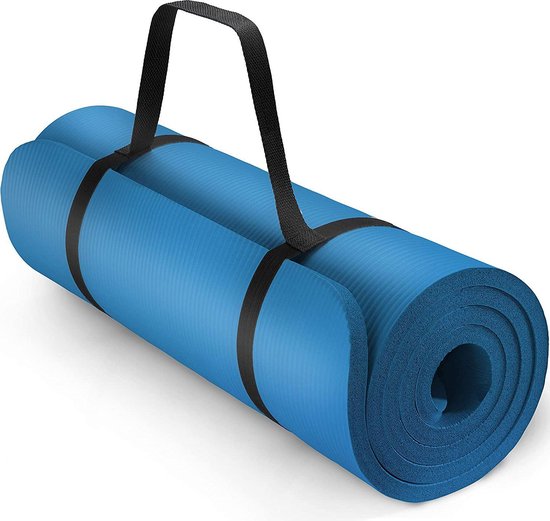 Yoga mat Blauw 1 cm dik pilates, aerobics van Tectake