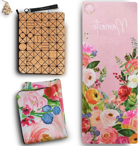 Yoga mat extreem antislip natuurlijk rubber microvezel schadelijke stoffen veganistisch duurzaam XL extra lang breedte183 x 68 cm pilates fitness training van Mirahoo