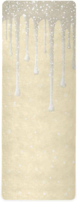 Yoga Mat - Fitness Handdoek - Sporten Binnen - Antislip Ontwerp - 71x26 Inch - Ivoor Glitter Beige
