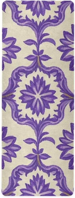 Yoga Mat - Fitness Handdoek - Thuis Sporten - Antislip Natuurlijk Rubber - 180 x 66 cm - Vintage Bloem