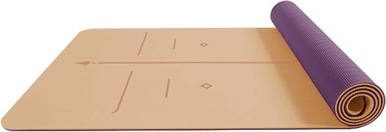 Yoga Mat - Fitness Mat Oefenmat - Sporten Thuis - Dubbelzijdig Antislip - 183 x 68 cm - Bruin