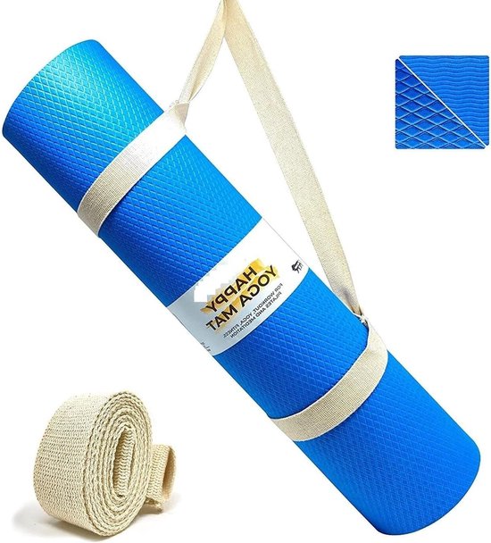 Yoga Mat - Fitness Mat Oefenmat - Thuis Sporten - Extra Dikke Antislip - 183 x 61 cm - Blauw