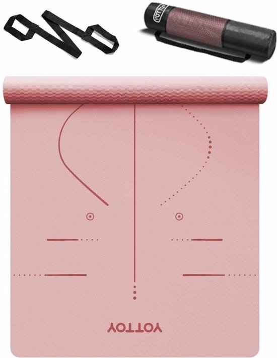 Yoga Mat - Fitness Mat - Thuis Trainen - Extra Breed Ontwerp - 183 x 81 cm - Koraal