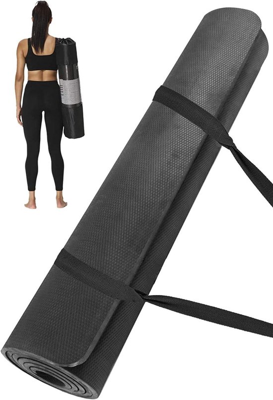 Yoga Mat - Fitness Mat Trainingsmat - Thuis Sporten - Extra Dik en Breed - 183x82 cm - Zwart